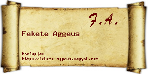 Fekete Aggeus névjegykártya