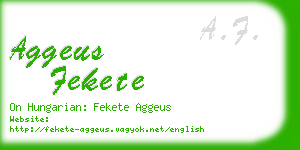 aggeus fekete business card